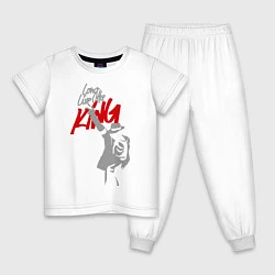 Пижама хлопковая детская Майкл Джексон - Long live the King, цвет: белый