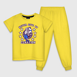 Пижама хлопковая детская WWE Never Give Up, цвет: желтый