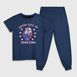 Пижама хлопковая детская WWE Never Give Up, цвет: тёмно-синий