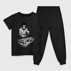 Пижама хлопковая детская Брюс Ли Dj, цвет: черный
