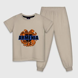 Пижама хлопковая детская Армения, цвет: миндальный