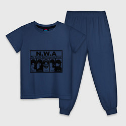 Пижама хлопковая детская NWA, цвет: тёмно-синий