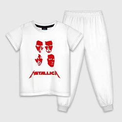 Пижама хлопковая детская Metallica kvartet, цвет: белый