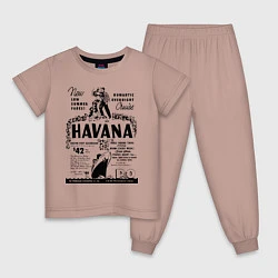 Пижама хлопковая детская Havana Cuba, цвет: пыльно-розовый