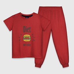 Пижама хлопковая детская Diet. Not Today, цвет: красный
