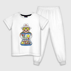 Пижама хлопковая детская Summer Mario, цвет: белый