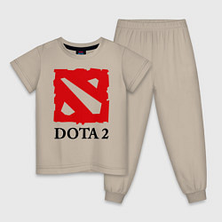 Пижама хлопковая детская Dota 2: Logo, цвет: миндальный