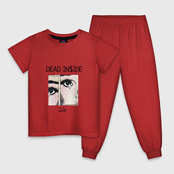 Пижама хлопковая детская Dead Inside, цвет: красный
