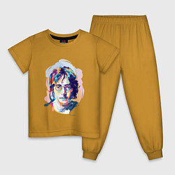 Пижама хлопковая детская John Lennon: Art, цвет: горчичный