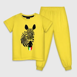 Пижама хлопковая детская Juventus Zebra, цвет: желтый