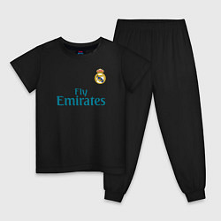 Пижама хлопковая детская Real Madrid: Ronaldo 07 цвета черный — фото 1
