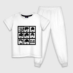 Пижама хлопковая детская BTS: We are bulletproof, цвет: белый