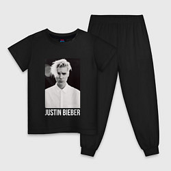 Пижама хлопковая детская Justin Bieber, цвет: черный