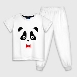 Пижама хлопковая детская Панда (мужская), цвет: белый