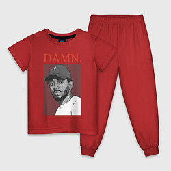 Пижама хлопковая детская Kendrick Lamar: DAMN, цвет: красный