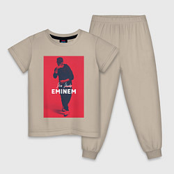 Пижама хлопковая детская Slim Shady: Eminem, цвет: миндальный
