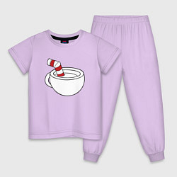 Пижама хлопковая детская Red Cuphead, цвет: лаванда
