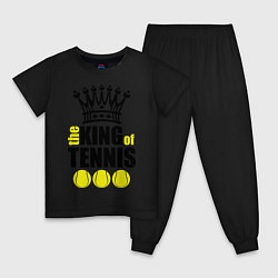 Пижама хлопковая детская King of tennis, цвет: черный