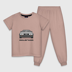 Пижама хлопковая детская DeLorean, цвет: пыльно-розовый