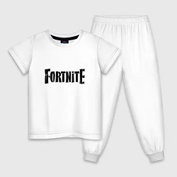 Пижама хлопковая детская Fortnite Logo, цвет: белый