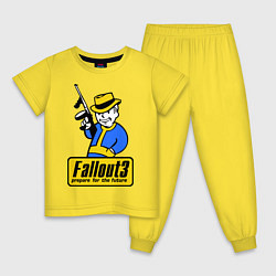 Пижама хлопковая детская Fallout 3 Man, цвет: желтый