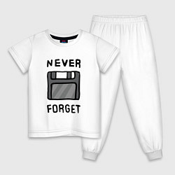 Пижама хлопковая детская Never Forget, цвет: белый