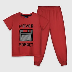 Пижама хлопковая детская Never Forget, цвет: красный