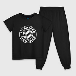 Пижама хлопковая детская FC Bayern Munchen, цвет: черный