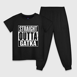 Пижама хлопковая детская Straight Outta Gatka, цвет: черный