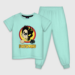 Пижама хлопковая детская The Offspring Boy, цвет: мятный