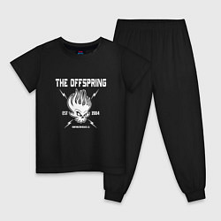Пижама хлопковая детская The Offspring est 1984 цвета черный — фото 1