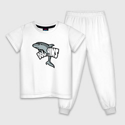 Пижама хлопковая детская Dolphins, цвет: белый