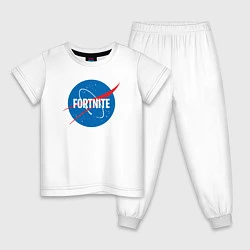 Пижама хлопковая детская Fortnite Nasa, цвет: белый