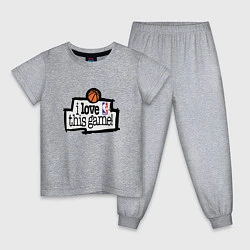 Пижама хлопковая детская Basketball: I love this game, цвет: меланж
