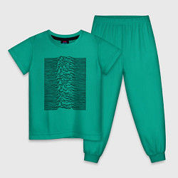 Пижама хлопковая детская Unknown Pleasures, цвет: зеленый