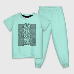 Пижама хлопковая детская Unknown Pleasures, цвет: мятный