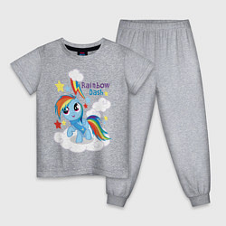 Пижама хлопковая детская Rainbow Dash, цвет: меланж