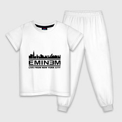 Пижама хлопковая детская Eminem: Live from NY, цвет: белый