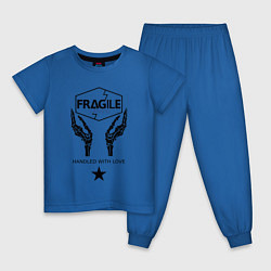 Пижама хлопковая детская Fragile Express, цвет: синий