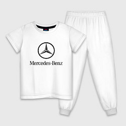 Пижама хлопковая детская Logo Mercedes-Benz, цвет: белый