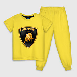 Пижама хлопковая детская Lamborghini logo, цвет: желтый