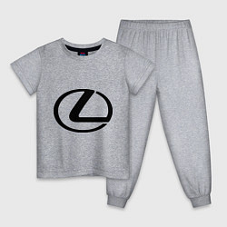 Пижама хлопковая детская Logo lexus, цвет: меланж