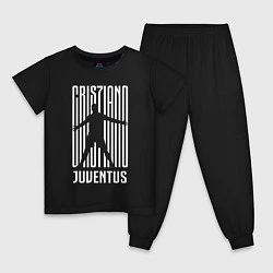 Пижама хлопковая детская Cris7iano Juventus, цвет: черный