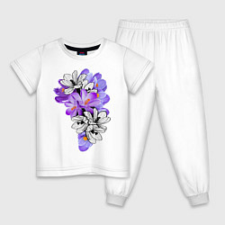 Пижама хлопковая детская Krokus Flower, цвет: белый