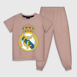 Пижама хлопковая детская Real Madrid FC, цвет: пыльно-розовый