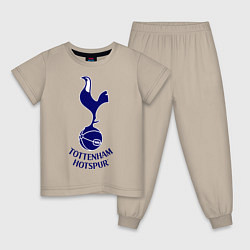 Пижама хлопковая детская Tottenham FC, цвет: миндальный