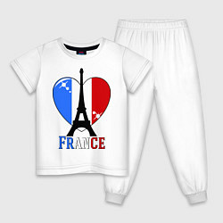 Пижама хлопковая детская France Love, цвет: белый