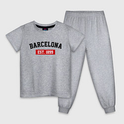 Пижама хлопковая детская FC Barcelona Est. 1899, цвет: меланж