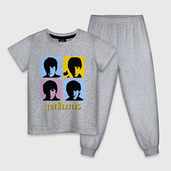 Пижама хлопковая детская The Beatles: pop-art, цвет: меланж