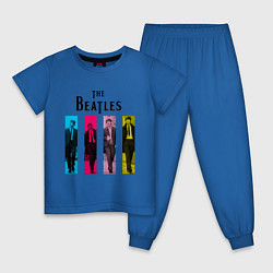 Пижама хлопковая детская Walking Beatles, цвет: синий